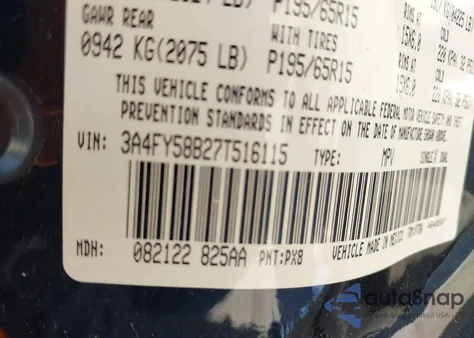 2007 Chrysler Pt Cruiser Touring z USA, uszkodzony, nr VIN 3A4FY58B27T516115